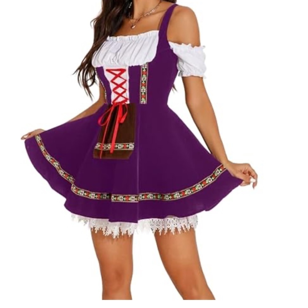 Bavarian Beauty Costume SzM Women 6-8 Dresses Traditional Bavarian German Outfit - Picture 6 of 7